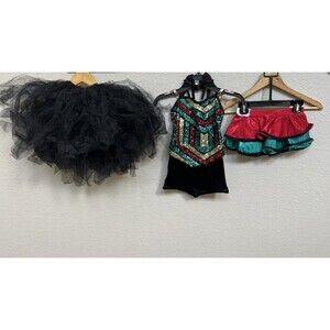 Curtain Call Size Child Small Rebel Beat Sparkly Dance Costume Multi Sequined